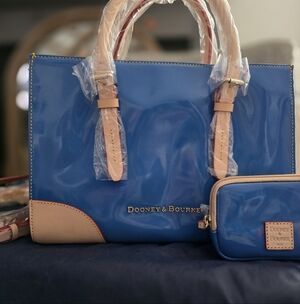 Dooney & Bourke Blue and Tan Women's Bag Set